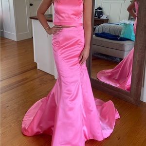 Sherri Hill beautiful two piece, mermaid gown.